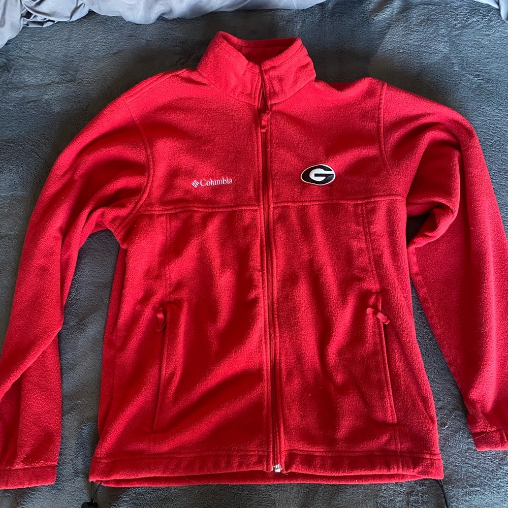 Georgia Bulldogs Columbia Red Zip Fleece, Medium